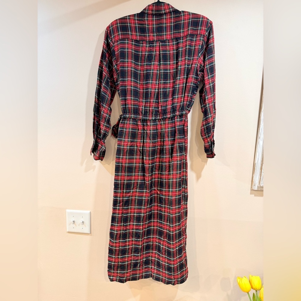 🔥NWT Vintage Women’s Plaid Wrap Shirt Dress - Red & Black Size 4 🔥 - Picture 2 of 5